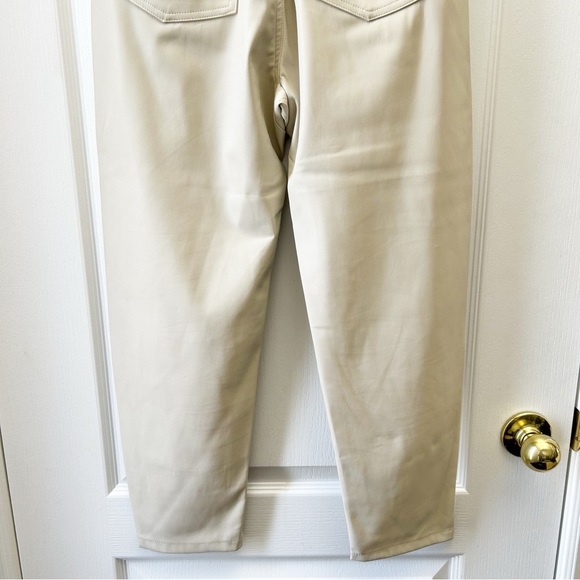 Zara Faux Leather High Waisted Baggy Fit Pants Cream Ecru Size 2 NEW WITH TAG - Picture 10 of 16